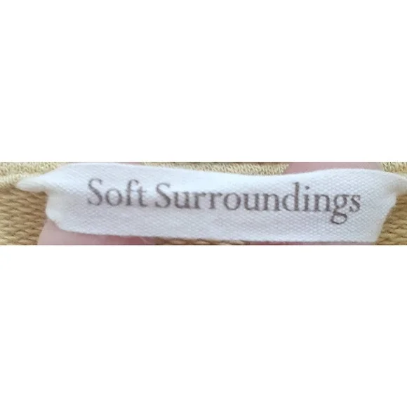 Soft Surrounding Hooded Sweatshirt Yellow Gray Pocket Size M/L - Picture 2 of 7